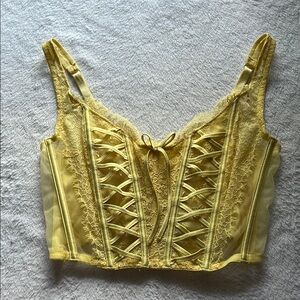 Yellow Lace Corset Top